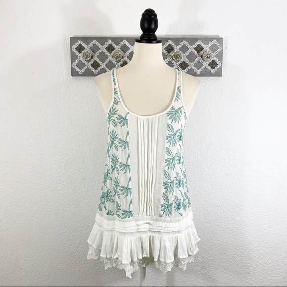 Anthro Lilka Gauzy Tank Top Boho Layered, Size M - Picture 4 of 10